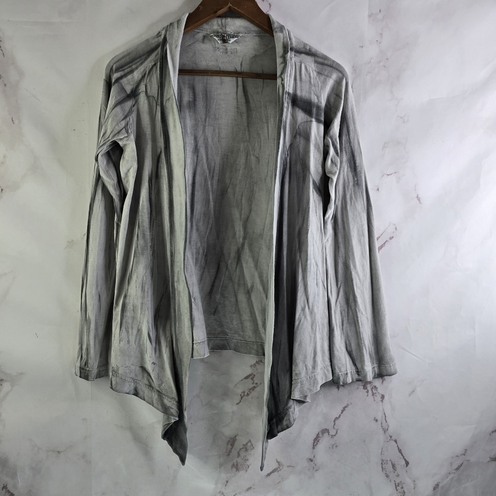Hard Tail Cardigan Womens Medium Gray Y2K Vintage Tie Dye Hippie Open Front